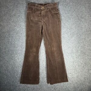 Vintage 90s Lee Corduroy Pants Brown Made in USA High Rise Flare Bootcut 29